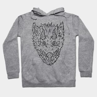 Scary Beast Monster Horror Black Lineart T-Shirt Hoodie